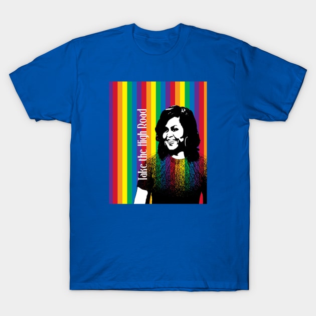 Michelle Obama Rainbow T-Shirt by candhdesigns